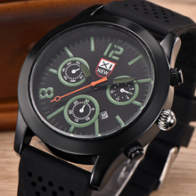 Xinew relógio de pulso masculino, relógio de quartzo com pulseira de silicone de alta qualidade, calendário, casual, da moda, 2018 2024 - compre barato