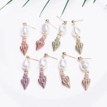 Boho Vintage Natural Shell Drop Earrings For Women Beach Small Conch Pearl Drop Earring Wedding Jewelry Accessories 2024 - buy cheap