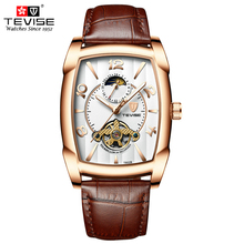 Tevise Mens Watches Top Brand Luxury Automatic Mechanical Self Wind Leather Moon Phase Watch Tourbillon Wristwatch Montre Homme 2024 - buy cheap