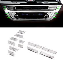 Автомобильный Стайлинг ABS Хромированная центральная консоль переключатель кондиционера кнопки крышка наклейка Накладка для BMW 5 серии 2018 528 530 G30 540li 2024 - купить недорого