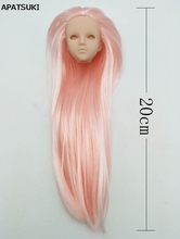 Luz rosa cabelo macio prática de plástico maquiagem boneca diy cabeça para 11.5 "cabeças de boneca para 1/6 bjd boneca praticando cabeça sem olho 2024 - compre barato