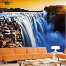 Beibehang papel de parede personalizado foto estereoscópico sofá escritório tv fundo ouro cachoeira 3d mural papel 2024 - compre barato