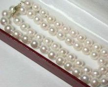 Collar de perlas cultivadas Akoya blancas naturales reales, 6-7mm, 18" 2024 - compra barato