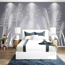 Papel pintado decorativo estilo chino nórdico simple reed refrescante sofá cama pared de fondo 2024 - compra barato