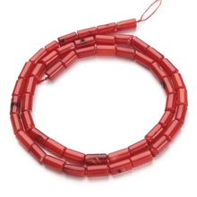 1 Strand/lot Red loose spacer cylindrical beads African natural stone beads  jewelry making women men 4x8mm red coral beads 2024 - buy cheap