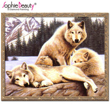 Sophie Beauty Icon Embroidery Wolf Mosaic Crystal 5D Cross Stitch Square Drill Diamond Painting DIY Handcraft Sticker Arts Set 2024 - buy cheap