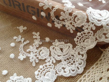 5 Yards Cotton Tulle Lace Trims Ivory White Embroidery Lace Fabric for Floral, Sewing, Costume, Supplies 2024 - buy cheap