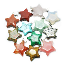 ¡NOVEDAD DE 2015! colgantes de adornos de cristal de piedra Natural con estrella de cinco puntas para joyería de mujer BTB694 2024 - compra barato