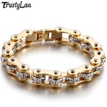 Mannen Armband Golden Stainless Steel Bicycle Link Chain Bracelet Men Mens Friendship Bracelets Biker Jewelry Dropshipping 2024 - buy cheap