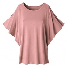 Verão feminino solto casual batwing camisa de manga curta moda simples básico baggy oversize topos sólido preto rosa camiseta 3xl 2024 - compre barato