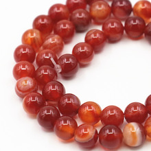6mm 8mm Round Onyx Natural Stone Red Veins Agates Wholesale 2PCS Loose Beads Carnelian Ethnic Style Jewelry Making 15inch A347 2024 - buy cheap