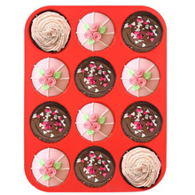 12 Cup Eco Friend Silicone Muffin Cupcake Baking Pan Non Stick Dishwasher Microwave Safe Bakeware Cake Mould Kitchen Tools 2024 - buy cheap