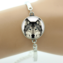 TAFREE Brand Vintage animal art wolf bracelet retro cool blue eyes arctic wolf handmade geek women men bracelets jewelry T655 2024 - buy cheap