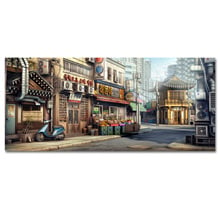 Korean cityscape street Anime Posters and Prints Canvas Art Paintings Wall Art For Home Decor 2024 - buy cheap