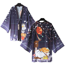 Anime Neko Atsume Cute Cat Printing Cloak Haori Cosplay Costume Japanese Men Women Casual Kimono Yukata Halloween Party Dress 2024 - buy cheap