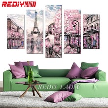 REDIY LADIY Diamond Painting Triptych Diamond Embroidery Crystal Modular Picture Spring Paris Wall Art Multi Picture Home Decor 2024 - buy cheap