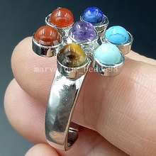 Бесплатная доставка красивые ювелирные изделия смешанные камни для женщин и мужчин искусство овальное кольцо Регулируемый размер PMC4658 2024 - купить недорого