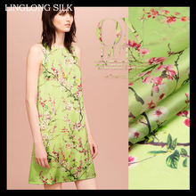 PRINT SILK ORGANZA SATIN FABRIC 14m/m Width 53"-135cm100%Natural Silk Satin Fabrics Silk Tops Fabric 2016New Flower Tree Pattern 2024 - buy cheap