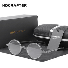 Очки для чтения HDCRAFTER в стиле ретро для мужчин и женщин, круглые пресбиопические очки для чтения с диоптриями, от + 1,00 до + 4,00 2024 - купить недорого
