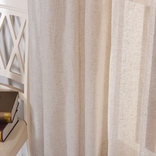 Cortinas de Color Lino de estilo americano para sala de estar, dormitorio, Hotel, tul translúcido, decoración de balcón, gasa transparente, 3x2,6 cm 2024 - compra barato