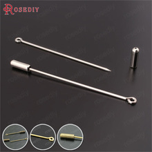 30PCS with Stopper Pin Length 35MM 45MM 60MM Silver Color Brass Sharp Eye Pins Needle Diy Jewelry Findings Accessories Wholesale 2024 - buy cheap