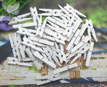 Mini clipes de madeira brancos 50 peças, alta qualidade 8x31mm branco, decorações de papel foto clipes de mola para cartões de mensagens domésticos 2024 - compre barato