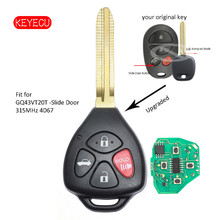 Keyecu Upgraded Remote Key 4 Button Fob 315MHz 4D67 for Toyota Sienna - FCC ID: GQ43VT20T -Slide Door 2024 - buy cheap