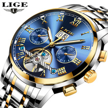 LIGE Mens Watches Top Brand Luxury Mens Military Sports Watch All Steel Waterproof Mechanical Watch Men Relogio Masculino +Box 2024 - buy cheap