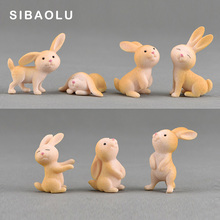 1pc Artificial Rabbit Hare Cartoon Animal Model Figurine Dollhouse Cake Home Decor Miniature Fairy Garden Decoration Accessories 2024 - compre barato