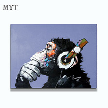100% hand-painted new popular products free shipping oil painting canvas monkey sitting room adornment art of art 2024 - buy cheap