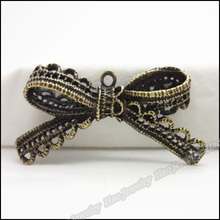 40pcs Vintage Charms Bow Pendant Antique bronze Zinc Alloy Fit Bracelet Necklace DIY Metal Jewelry Findings 2024 - buy cheap
