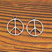 10pcs Tibetan Silver Plated Peace Charm Pendant fit Bracelet Necklace Jewelry DIY Making Accessories 25x21mm 2024 - buy cheap