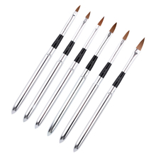 6pcs/lot Metal Silver Professional Carved Nail Art Brush Set UV Gel Polish Gradient Color Tips 3D DIY Painting Drawing Liner Pen 2024 - buy cheap