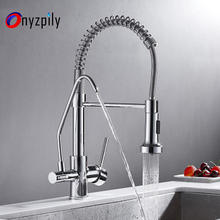 Onyzpily Chrome Purified Kitchen Sink Faucet Purified Water 3ways Hot and Cold Mixer Filler Tap Dual Handle Drink Water 2024 - buy cheap