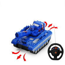 Charging Remote Control Tank Children Simulation Military Model Remote Control Car Turret Rotating Light Music Children's Toys 2024 - buy cheap
