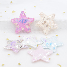 12Pcs 38mm Bling Sequins Appliques Star Padded for DIY Headwear Hair Clips Decor Clothes Crafts Sewing Supplies Patches H41 2024 - buy cheap