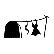 Cute 3D Mouse Holes Clothesline Lady Laundry Vinyl Wall Sticker Mural Decals Kids Room Home Decor Poster House Decoration 2024 - buy cheap