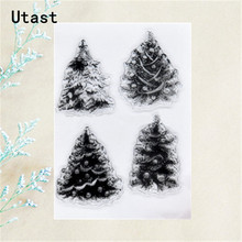 Four Christmas Trees Clear Silicone Stamps /Transparent Rubber Stamp for DIY Scrapbooking /Photo Album Decorative Craft Making 2024 - buy cheap