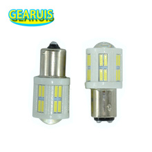 Lâmpada led, 2 peças, s25 1156 ba15s 1157 bay15d cerâmica 28 smd 7014 7020 led, lâmpada branca vermelha para seta, luz de freio 12v para 24v 2024 - compre barato