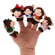 Conjunto de cinco Monos pequeños que cambian de cama con mamá, mono y Doctor mono, juguetes de peluche, Animal de juguete para dedos 2024 - compra barato