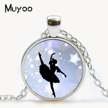 Pingente de bailarina de vidro, colar com cúpula de vidro pingente de bailarina para garotas 2024 - compre barato