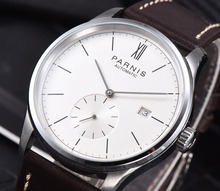 Parnis-Reloj de pulsera minimalista para hombre, cronógrafo mecánico de 41,5mm, con fecha automática, resistente al agua, con caja, 2020 2024 - compra barato