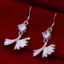 fashion jewelry For Women, 925 jewelry silver plated Earring Inlaid Leaf Earrings E205 /PXWJJZTQ NDHOXTRH 2024 - buy cheap