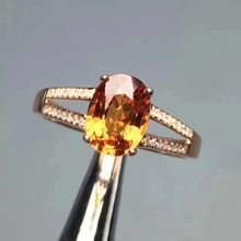 Citrine ring Free shipping Natural real citrine Finger rings 925 sterling silver Fine jewelry  gemstone 6*8 2024 - buy cheap