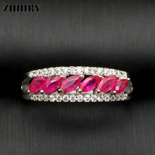 ZHHIRY кольцо с натуральным Рубином, подлинное серебро 925 пробы, подлинные драгоценные красные бриллианты для женщин, настоящие изящные ювелирные изделия 2024 - купить недорого
