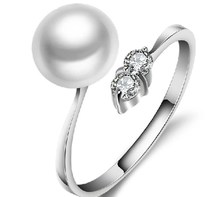 Anillo de dedo ajustable de talla Real Anillo de perlas de agua dulce, joyería de plata barata, gran oferta 2024 - compra barato