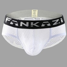 Sexy Gay Underwear Men Briefs Shorts Transparent Mesh Panties Man Breathable U Convex Pouch Underpants Cueca masculina S-XL 2024 - buy cheap