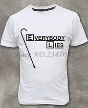 Camiseta blanca de Dr. House para hombre, camisa con estampado de Lies, M, L, XL 2024 - compra barato