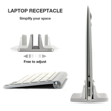 Бесплатная доставка, алюминиевая вертикальная подставка для ноутбука MacBook Pro/регулируемая толщина воздуха, Настольный держатель для ноутбуков, экономия места 2024 - купить недорого