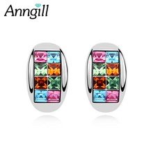 Luxury Arc Color Crystals from Swarovski Earring for Women Fashion Party Wedding Stud Earrings Statement  Bijoux Brincos Jewelry 2024 - buy cheap